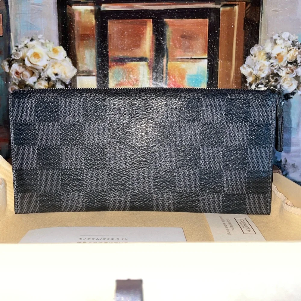 Louis Vuitton Pochette Voyage PM Damier Graphite Wristlet Pouch